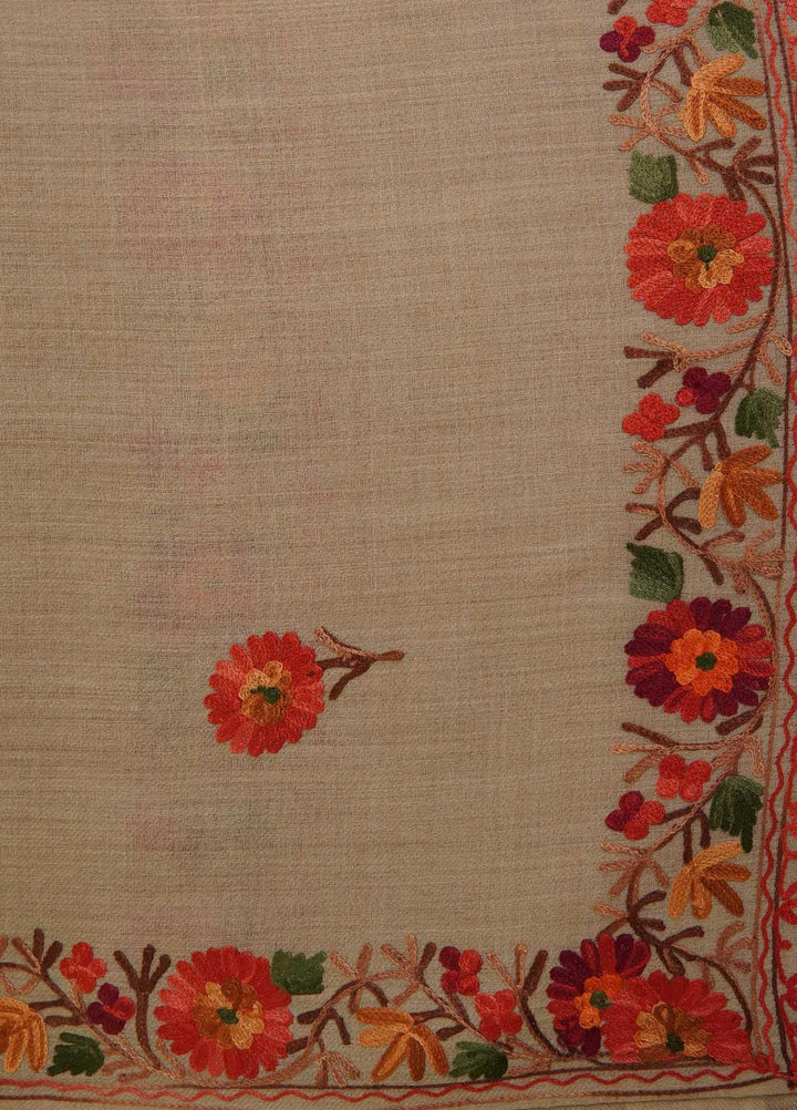 Sanaulla Exclusive Range  Pashmina  Shawls AKP-15 L Brown 01 - Pashmina Shawls