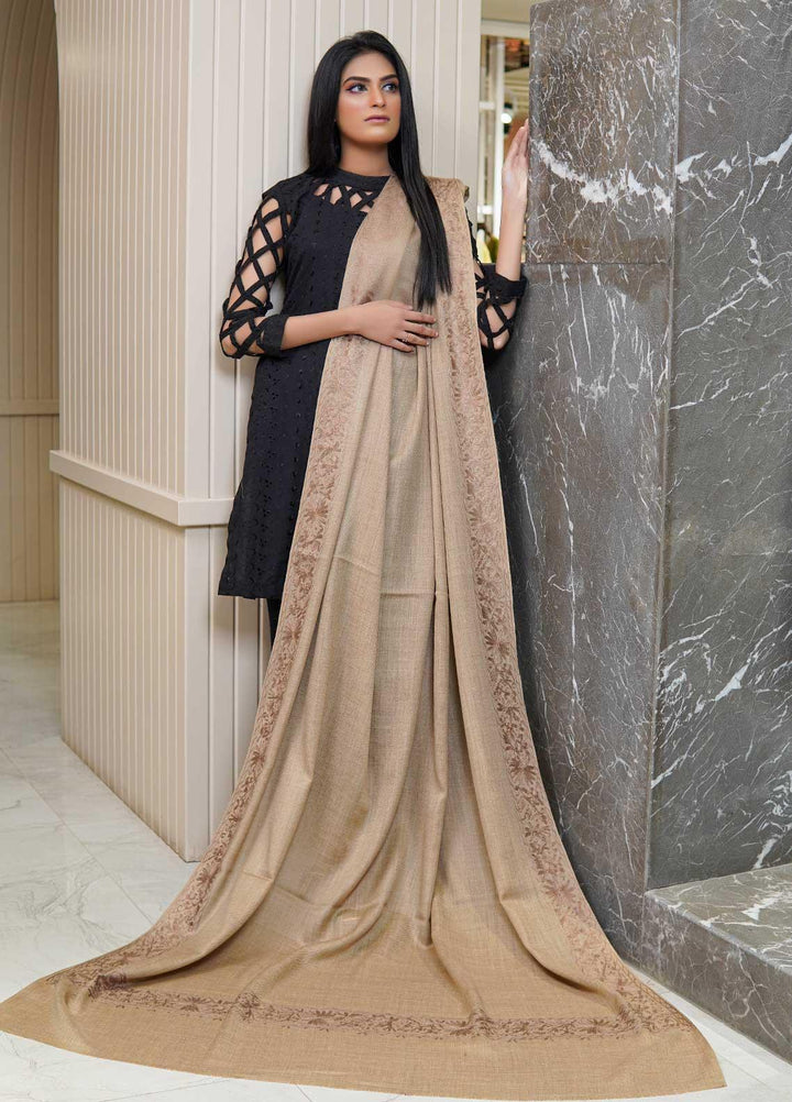 Sanaulla Exclusive Range  Pashmina  Shawls AKP-16 Brown 05 - Pashmina Shawls