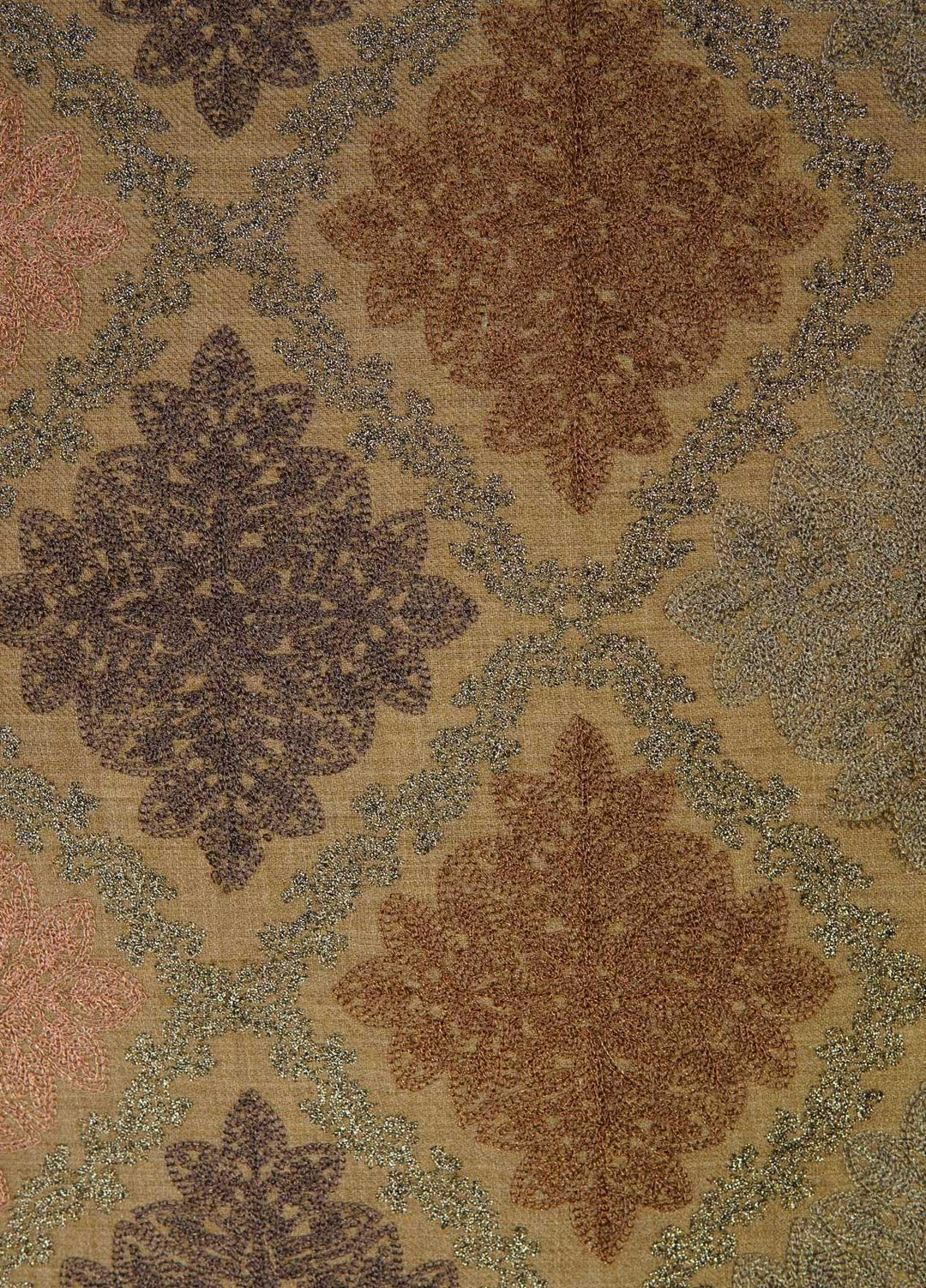 Sanaulla Exclusive Range  Pashmina  Shawls Burfi Jaal AD KPS-26 Brown02 - Pashmina Shawls