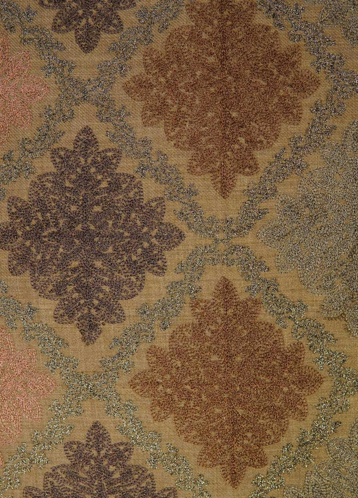 Sanaulla Exclusive Range  Pashmina  Shawls Burfi Jaal AD KPS-26 Brown02 - Pashmina Shawls