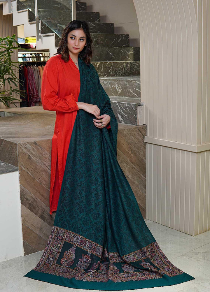 Sanaulla Exclusive Range  Pashmina  Shawls MAMA-09 Ferozi-1 - Pashmina Shawls