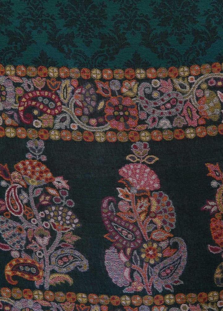 Sanaulla Exclusive Range  Pashmina  Shawls MAMA-09 Ferozi-1 - Pashmina Shawls