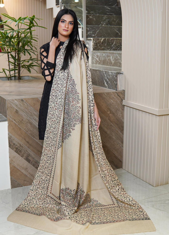 Sanaulla Exclusive Range  Pashmina  Shawls AKP-03 Fawn 03 - Pashmina Shawls