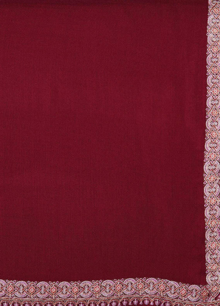Sanaulla Exclusive Range  Pashmina  Shawls AKP-21 Red 02 - Pashmina Shawls