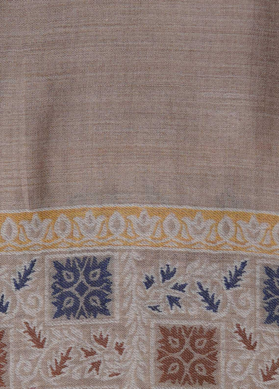 Sanaulla Exclusive Range  Pashmina  Shawls MAMA-07 Fawn-1 - Pashmina Shawls