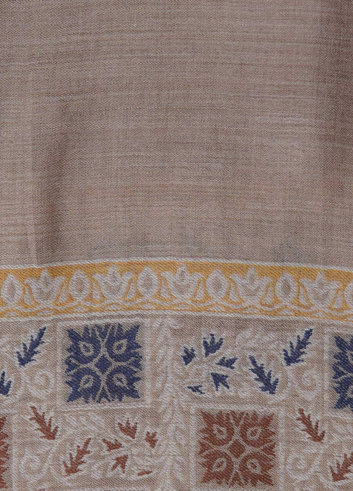 Sanaulla Exclusive Range  Pashmina  Shawls MAMA-07 Fawn-1 - Pashmina Shawls