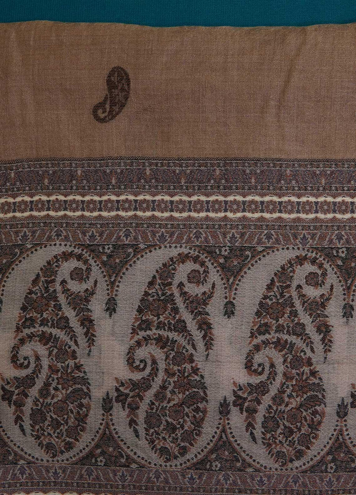 Sanaulla Exclusive Range  Pashmina  Shawls MAMA-07 Fawn-2 - Pashmina Shawls