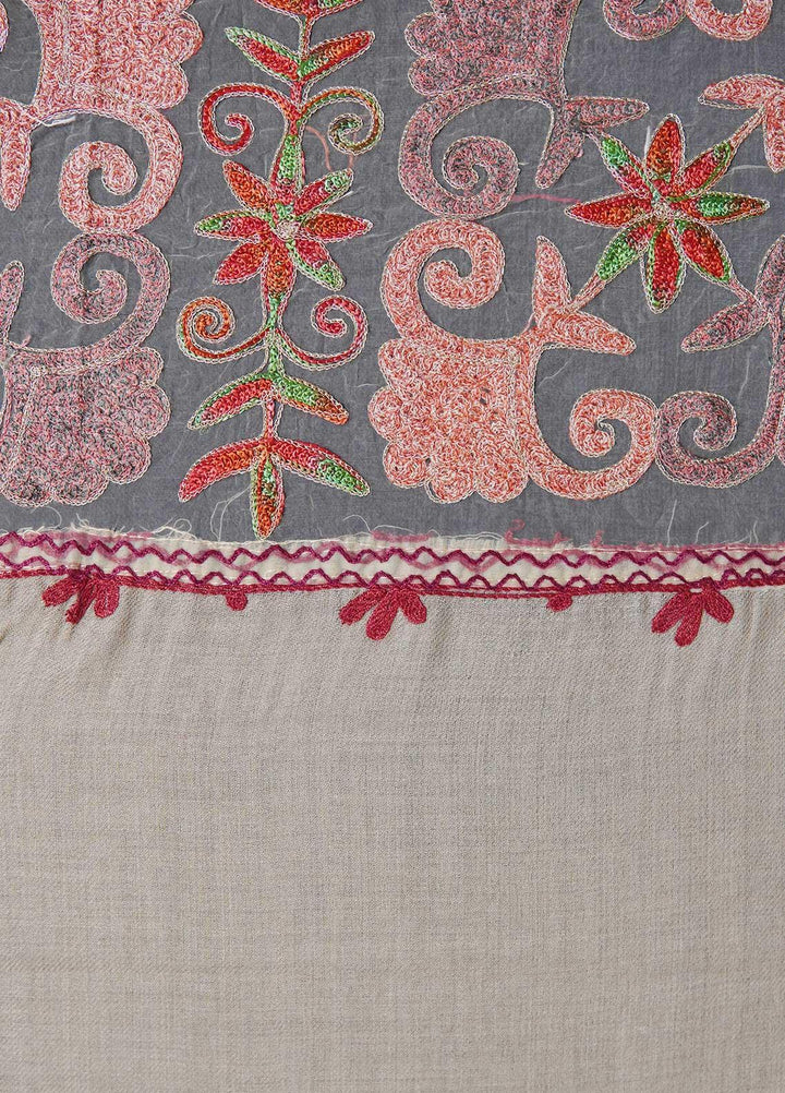 Sanaulla Exclusive Range  Pashmina  Shawls AKP-12 L Brown - Pashmina Shawls