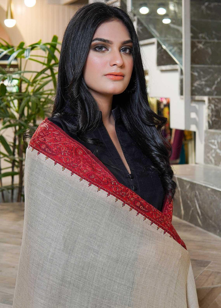 Sanaulla Exclusive Range  Pashmina  Shawls AKP-18 Beige 01 - Pashmina Shawls