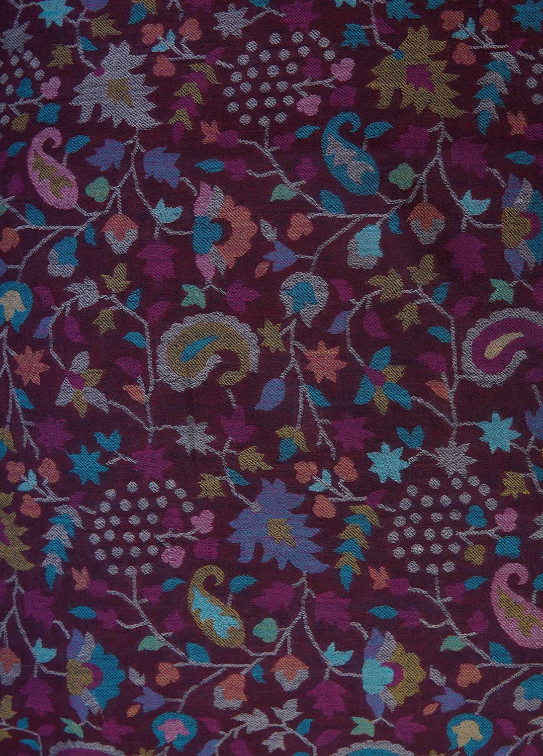 Sanaulla Exclusive Range  Pashmina  Shawls MAMA-02 Purple-1 - Pashmina Shawls