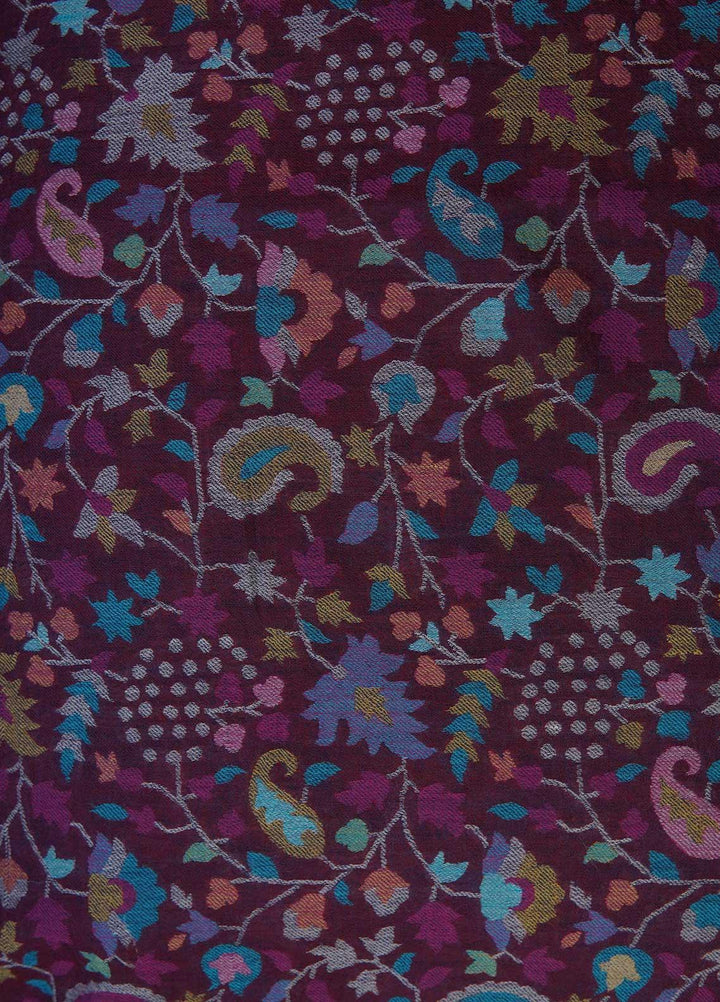 Sanaulla Exclusive Range  Pashmina  Shawls MAMA-02 Purple-1 - Pashmina Shawls
