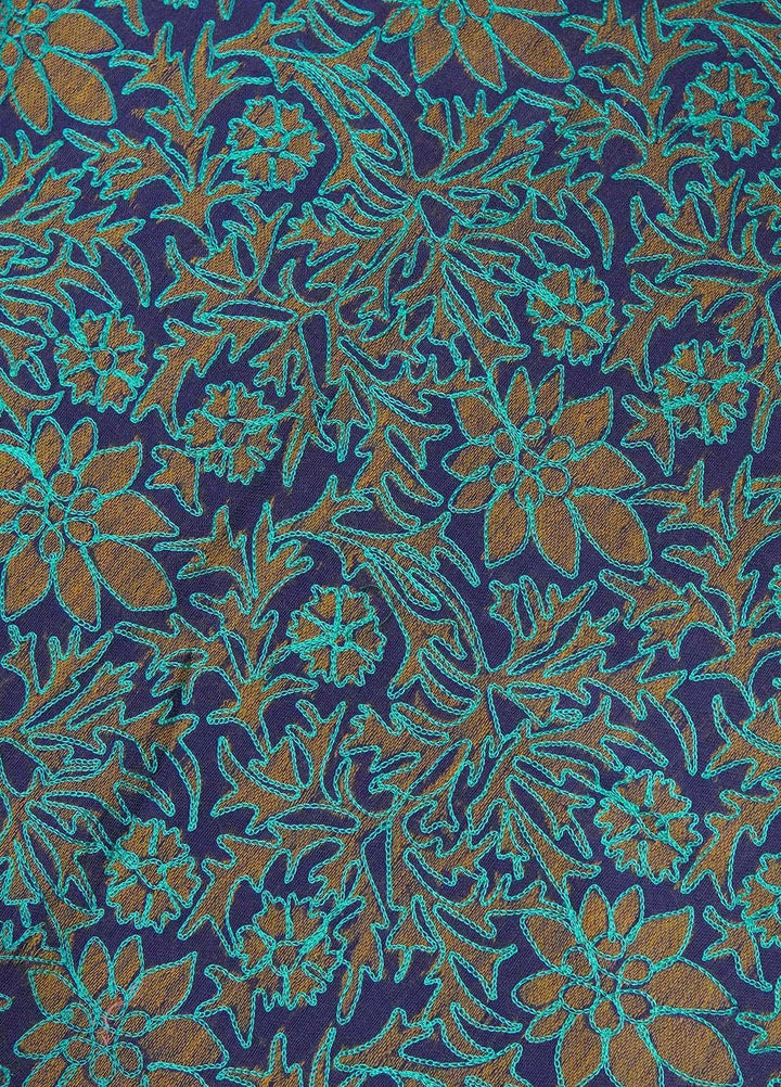 Sanaulla Exclusive Range  Pashmina  Shawls MAMA-06 Ferozi - Pashmina Shawls