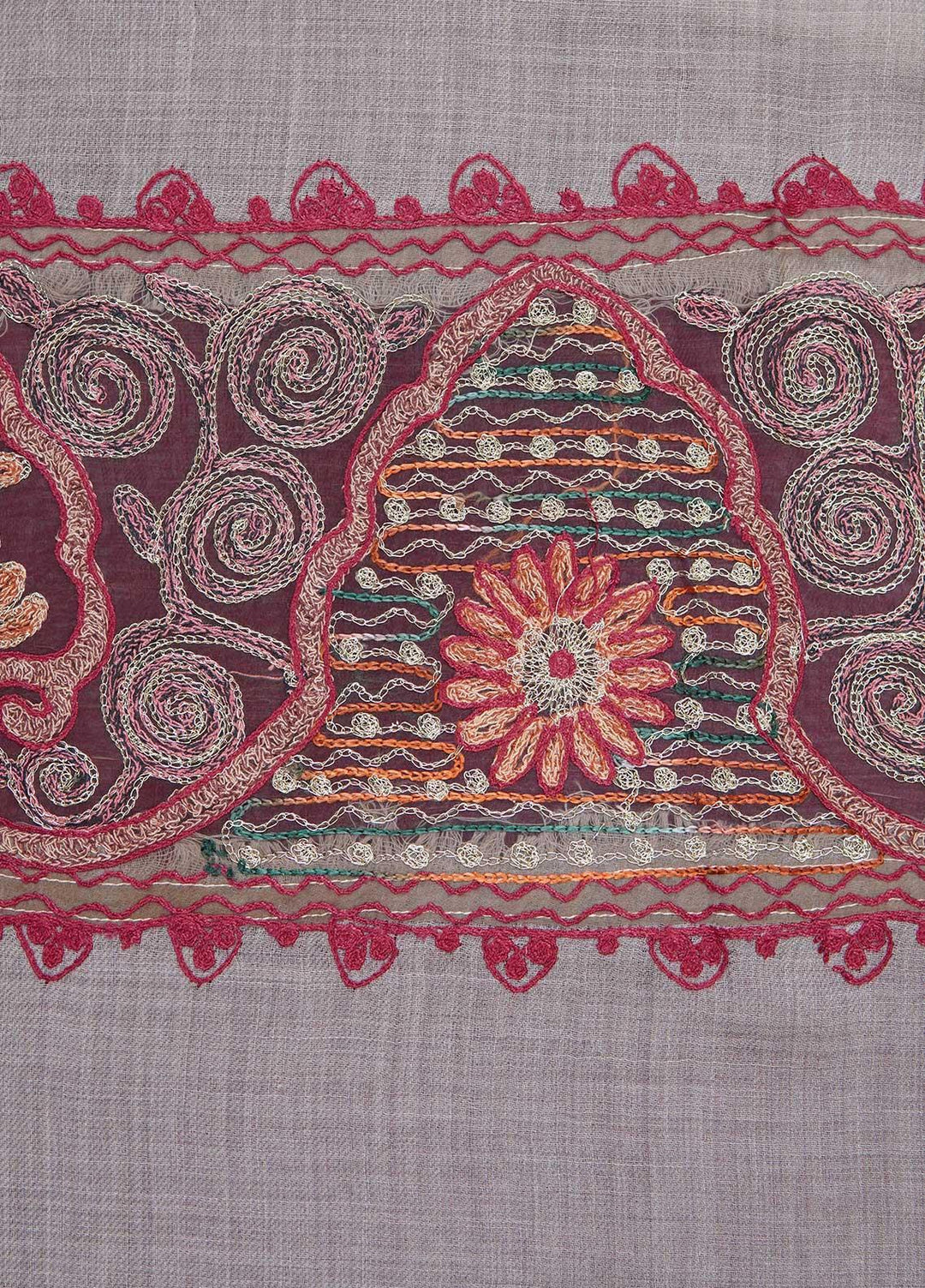 Sanaulla Exclusive Range  Pashmina  Shawls AKP-12 Grey - Pashmina Shawls