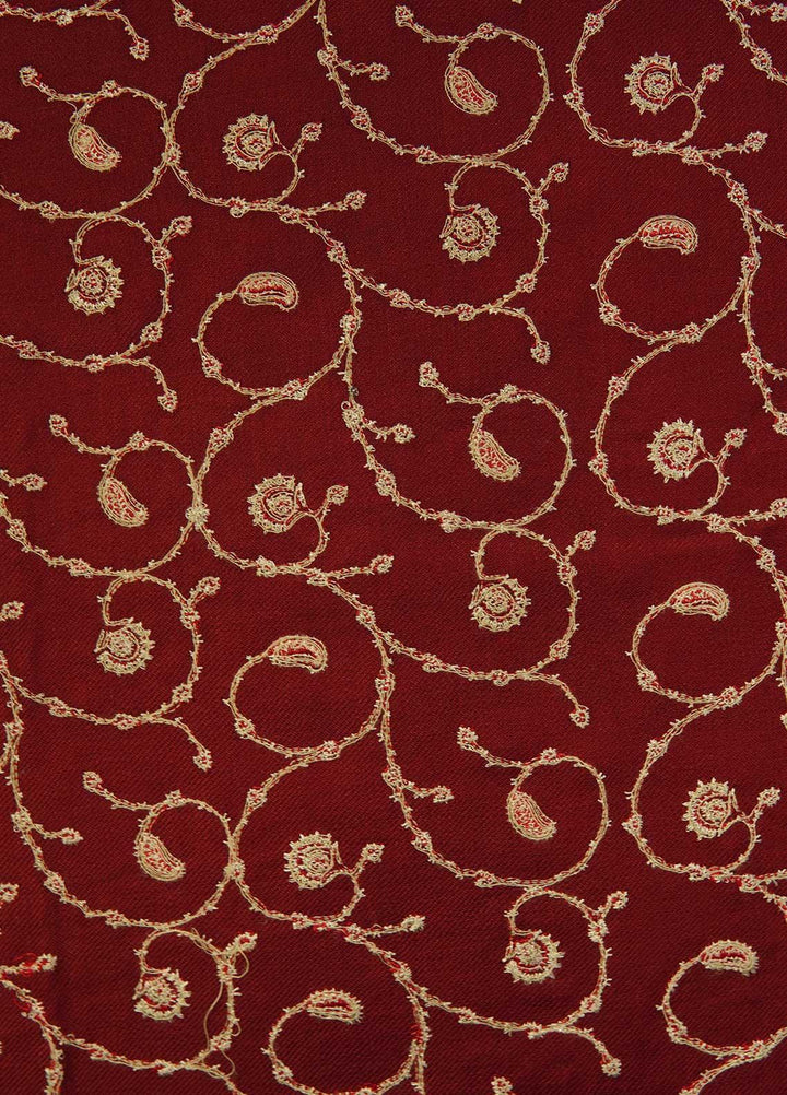 Sanaulla Exclusive Range  Pashmina  Shawls AKP-20 Maroon 01 - Pashmina Shawls