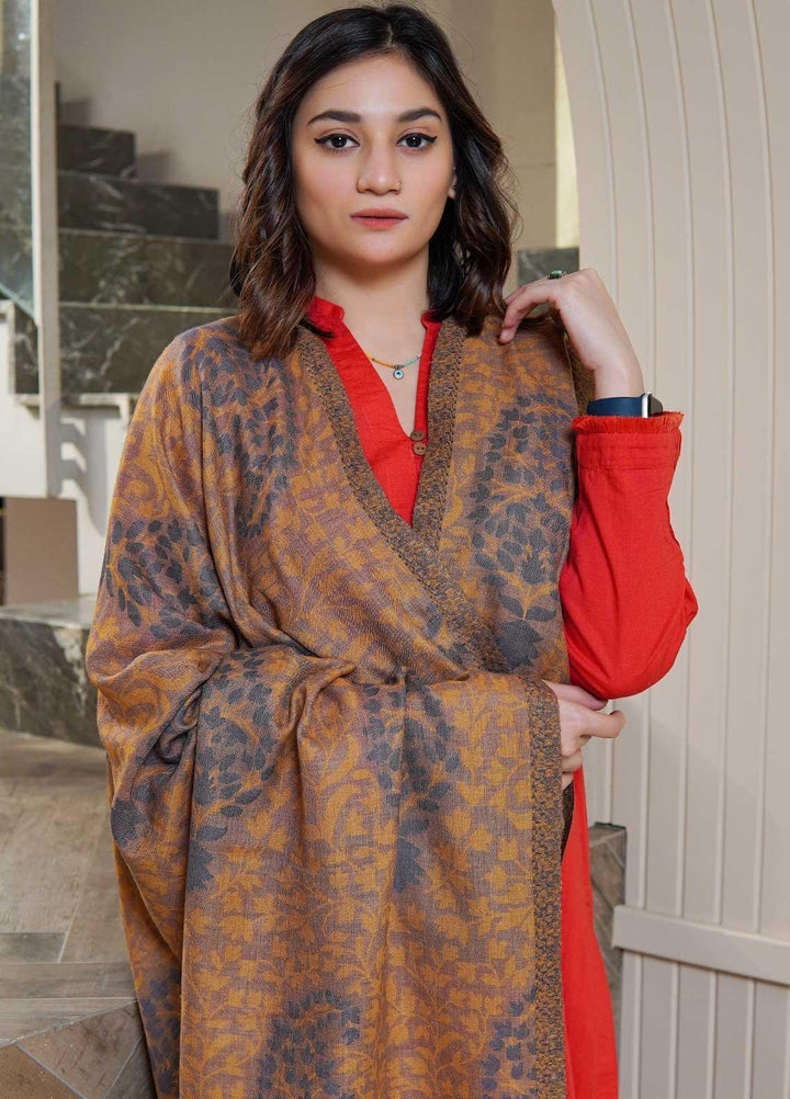 Sanaulla Exclusive Range  Pashmina  Shawls MAMA-12 Mustard-1 - Pashmina Shawls