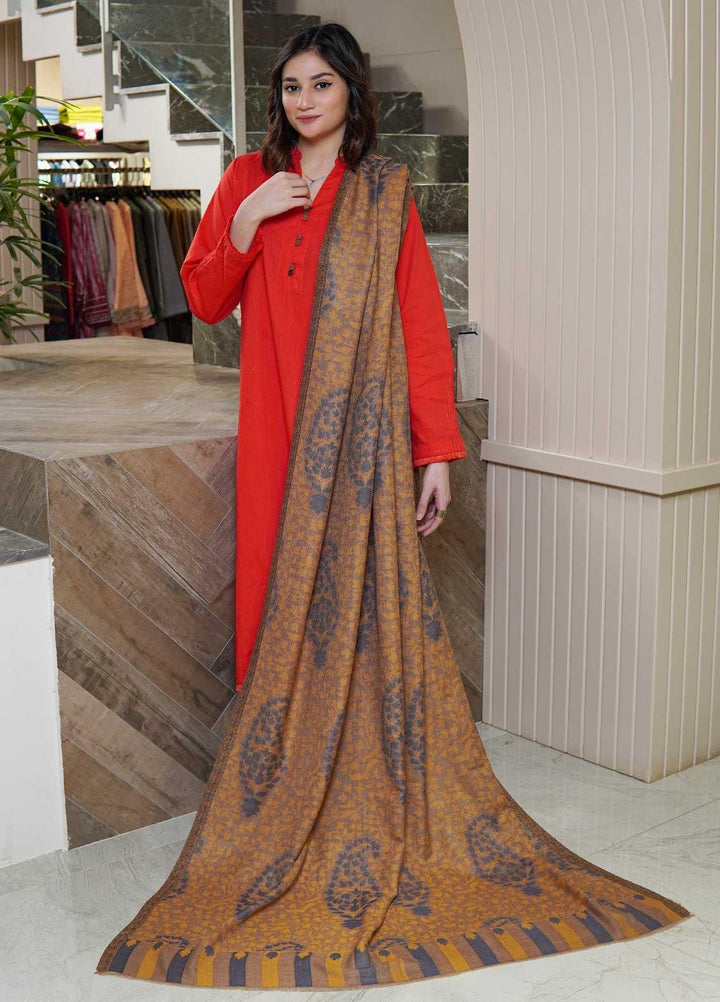 Sanaulla Exclusive Range  Pashmina  Shawls MAMA-12 Mustard-1 - Pashmina Shawls