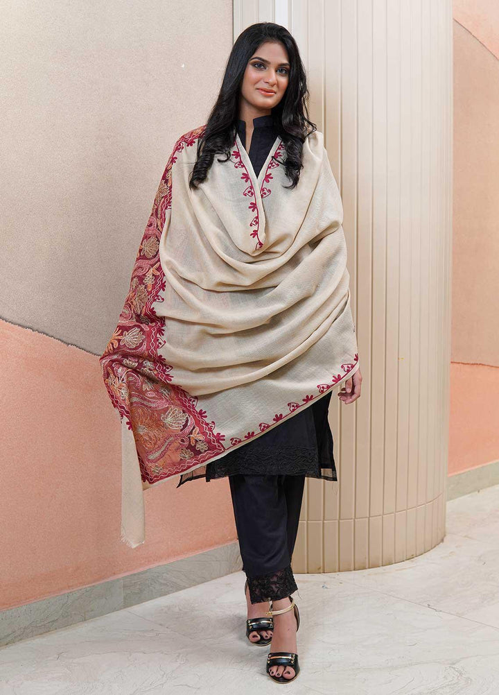 Sanaulla Exclusive Range  Pashmina  Shawls AKP-12 Fawn 04 - Pashmina Shawls