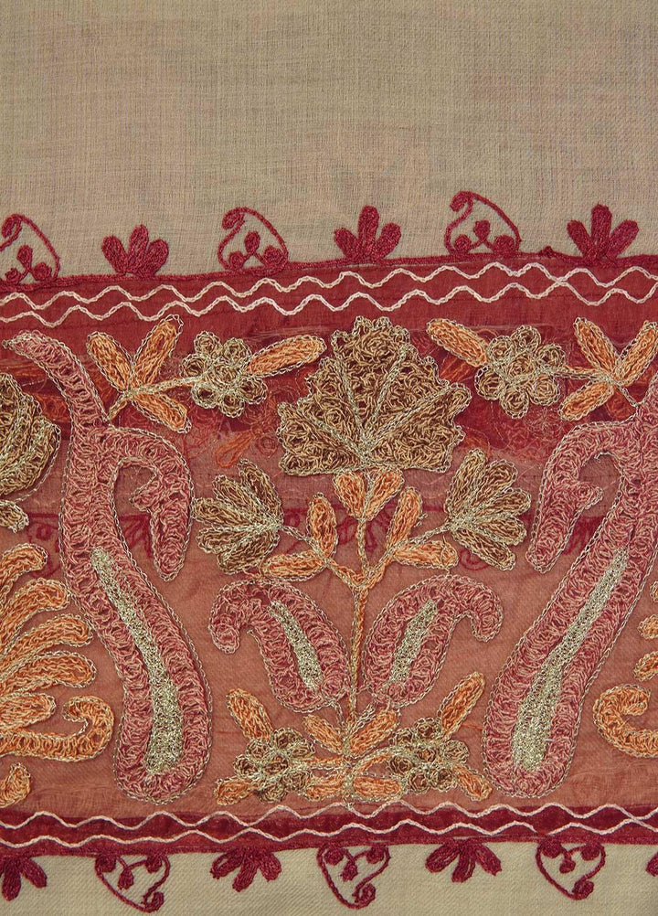 Sanaulla Exclusive Range  Pashmina  Shawls AKP-12 Fawn 04 - Pashmina Shawls