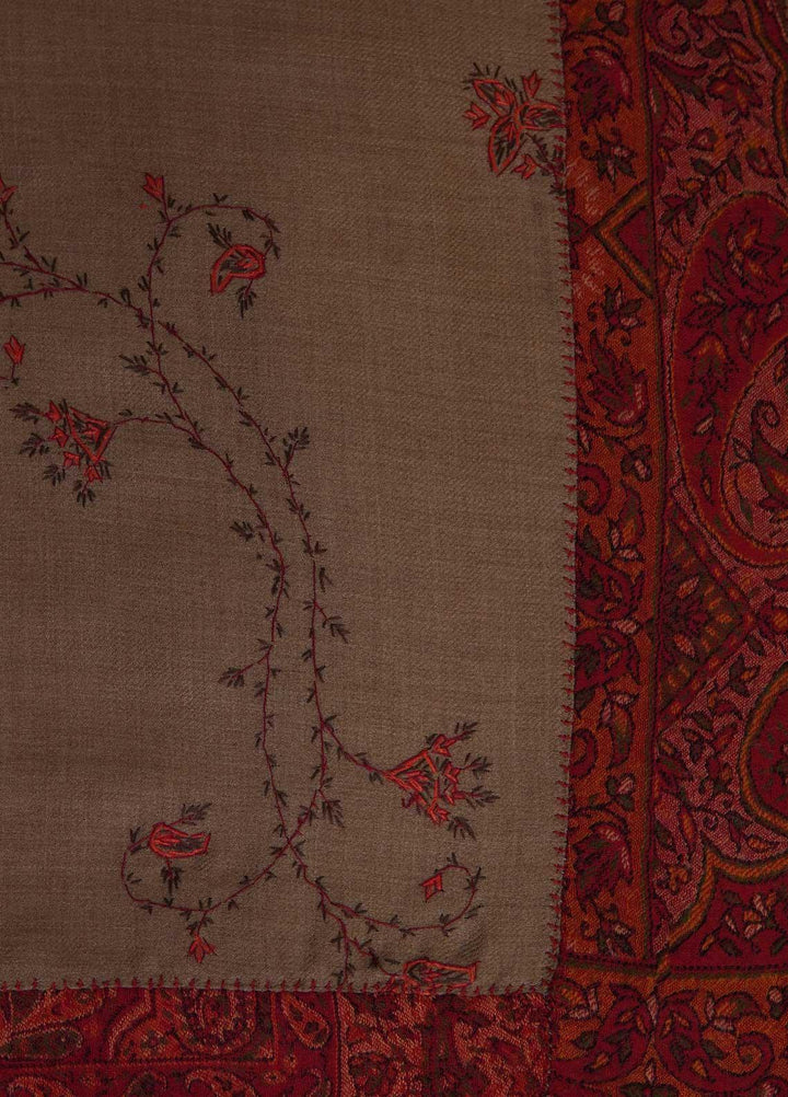 Sanaulla Exclusive Range  Pashmina  Shawls AKP-17 Brown - Pashmina Shawls