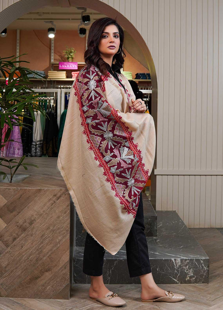 Sanaulla Exclusive Range  Pashmina  Shawls AKP-12 Fawn 09 - Pashmina Shawls