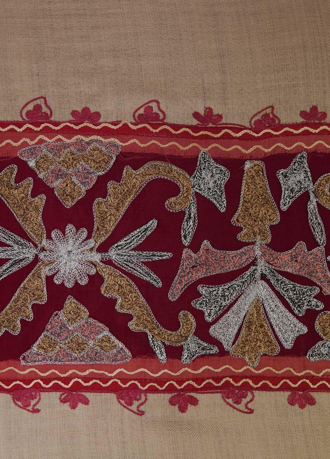 Sanaulla Exclusive Range  Pashmina  Shawls AKP-12 Fawn 09 - Pashmina Shawls