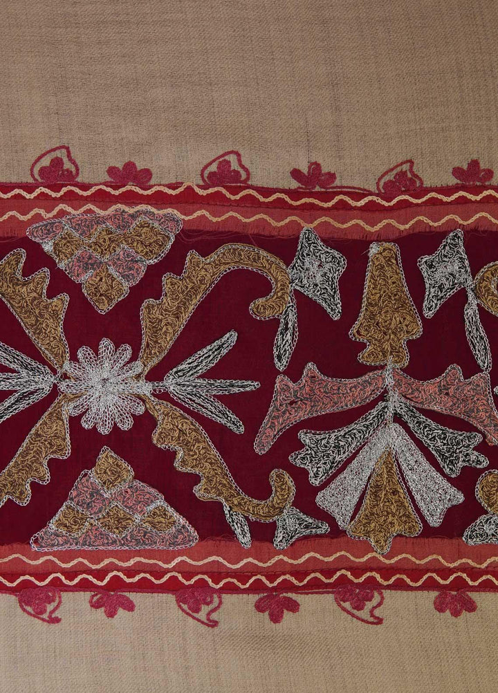 Sanaulla Exclusive Range  Pashmina  Shawls AKP-12 Fawn 09 - Pashmina Shawls