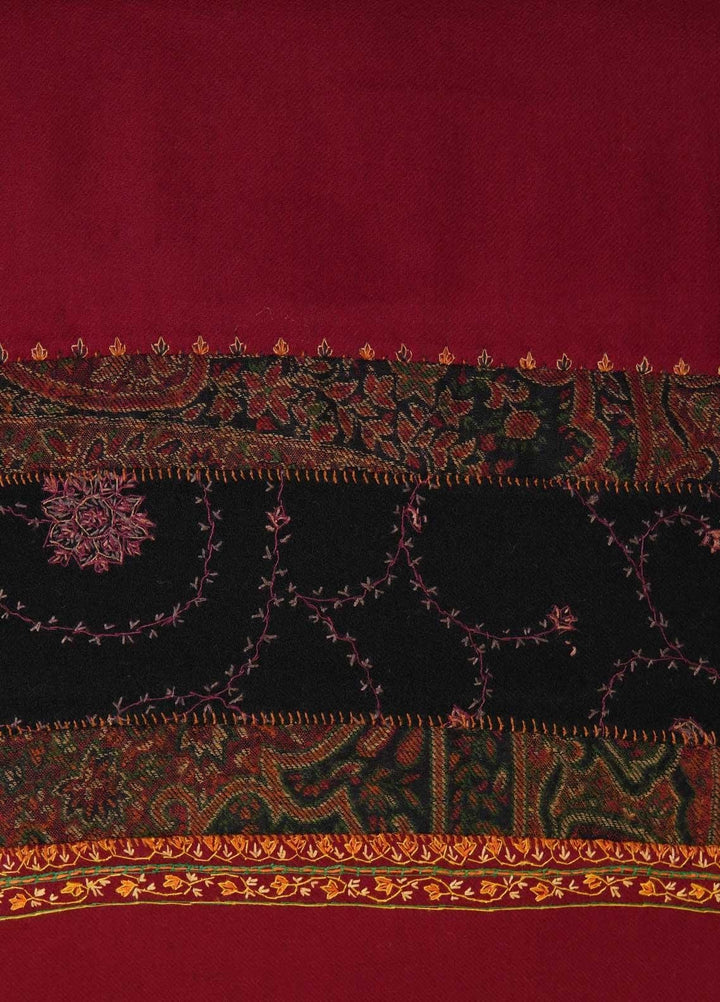 Sanaulla Exclusive Range  Pashmina  Shawls AKP-17 Maroon - Pashmina Shawls