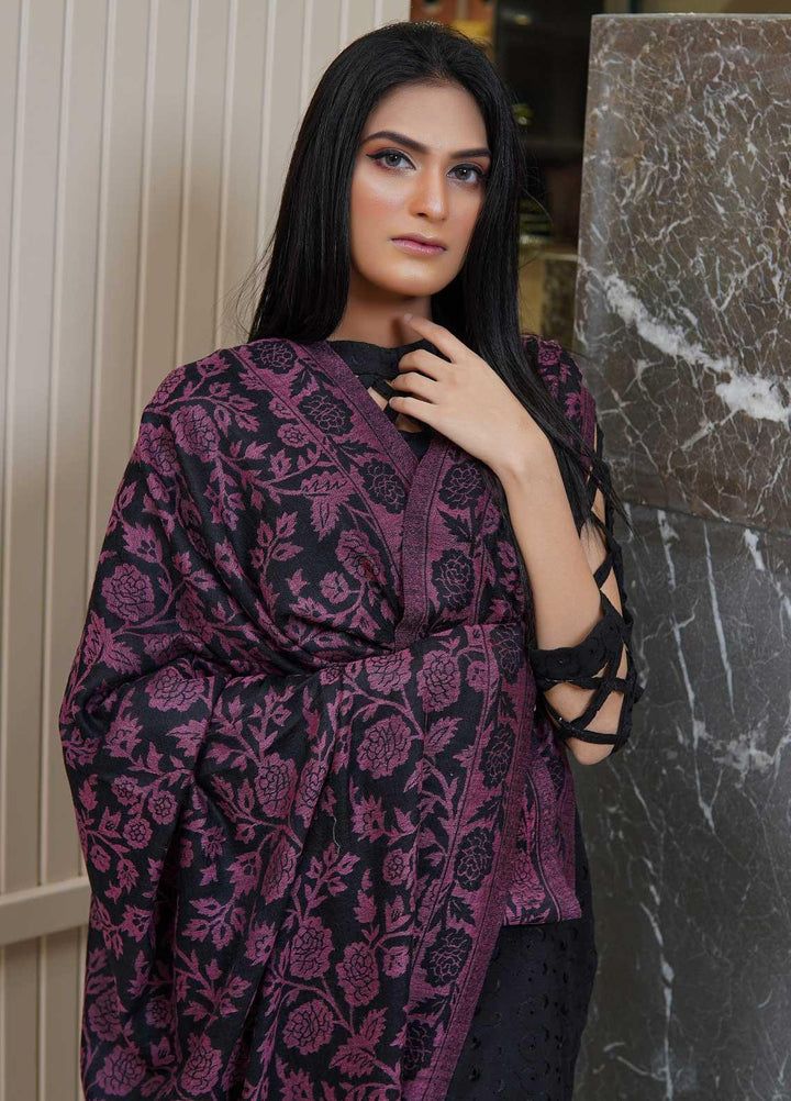 Sanaulla Exclusive Range  Pashmina  Shawls MAMA-35 Purple-1 - Pashmina Shawls