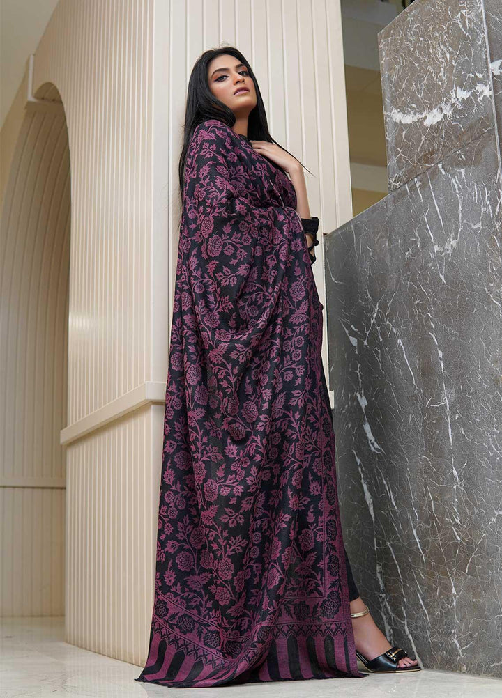 Sanaulla Exclusive Range  Pashmina  Shawls MAMA-35 Purple-1 - Pashmina Shawls