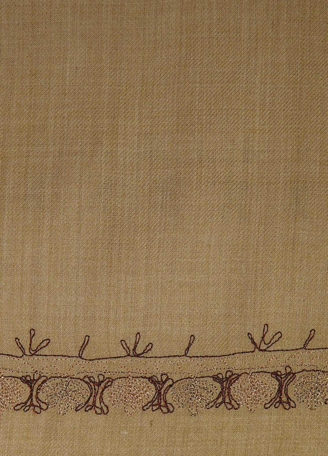 Sanaulla Exclusive Range  Pashmina  Shawls Zarri Hashey A Sp C AD KPS-31 Fawn04 - Pashmina Shawls