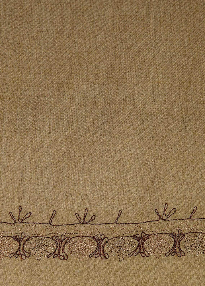 Sanaulla Exclusive Range  Pashmina  Shawls Zarri Hashey A Sp C AD KPS-31 Fawn04 - Pashmina Shawls