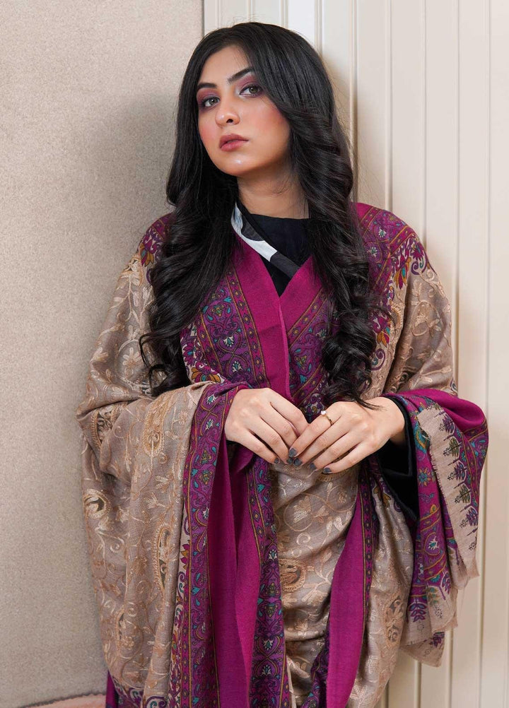 Sanaulla Exclusive Range  Pashmina  Shawls AKP-09 Brown 02 - Pashmina Shawls