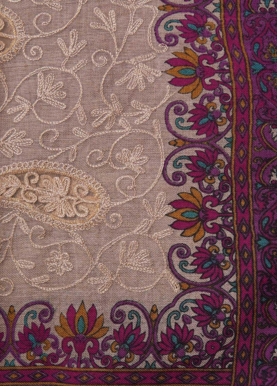 Sanaulla Exclusive Range  Pashmina  Shawls AKP-09 Brown 02 - Pashmina Shawls