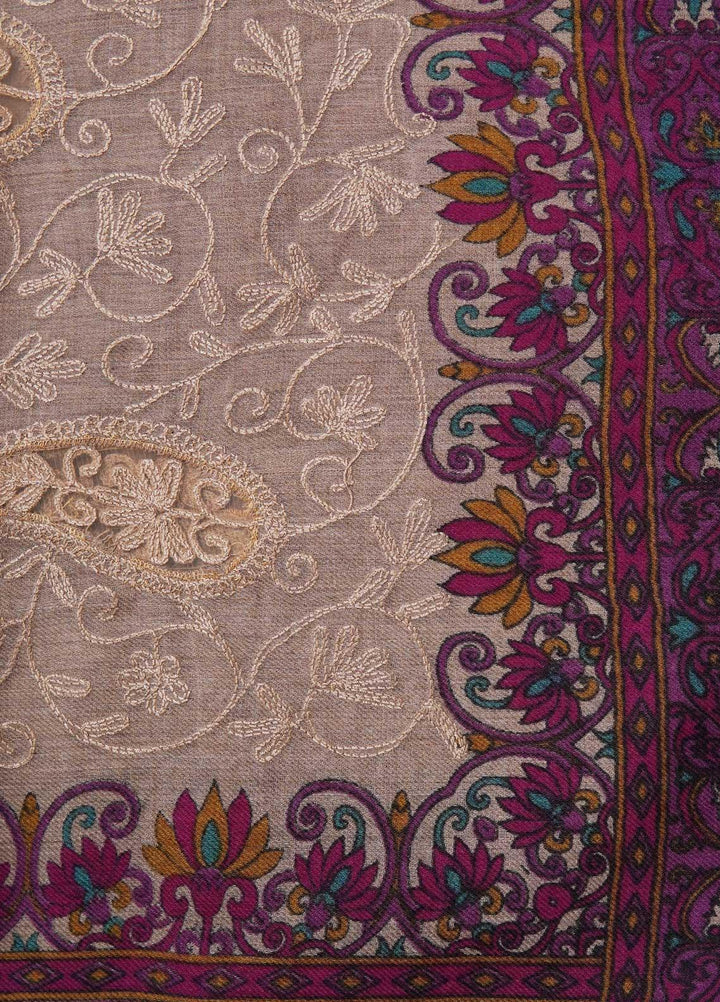 Sanaulla Exclusive Range  Pashmina  Shawls AKP-09 Brown 02 - Pashmina Shawls