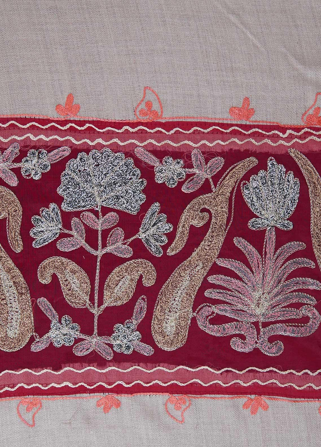 Sanaulla Exclusive Range  Pashmina  Shawls AKP-12 Fawn 06 - Pashmina Shawls