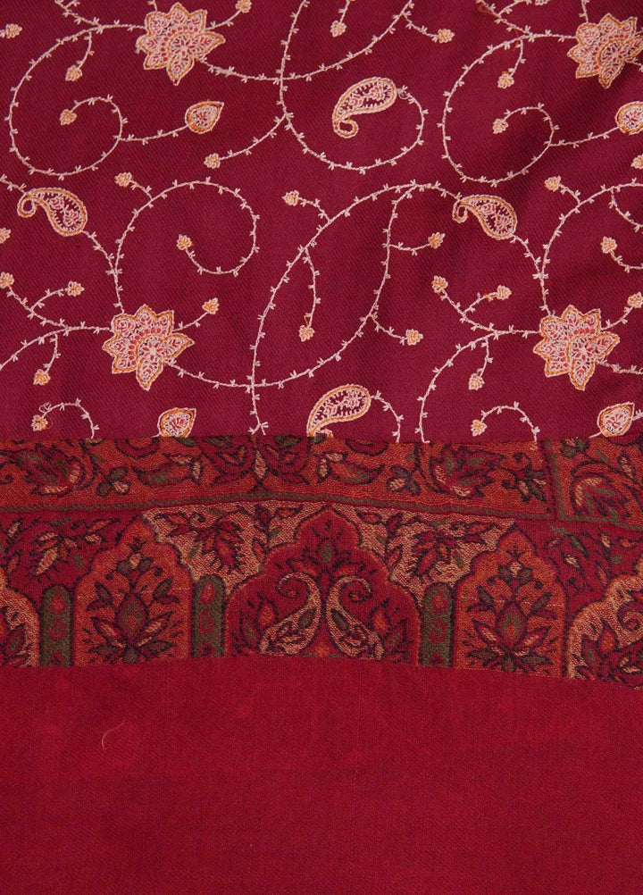 Sanaulla Exclusive Range  Pashmina  Shawls AKP-17 Red 03 - Pashmina Shawls
