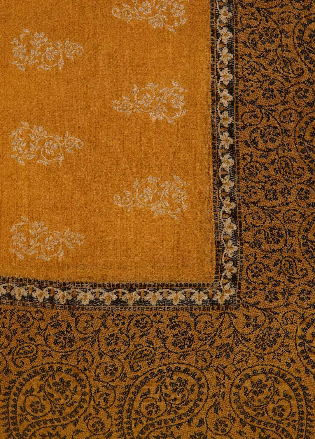 Sanaulla Exclusive Range  Pashmina  Shawls MAMA-12 Mustard-2 - Pashmina Shawls