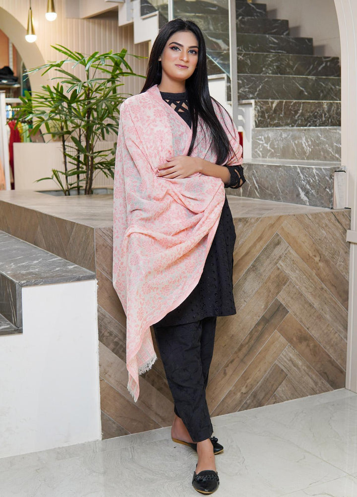 Sanaulla Exclusive Range  Pashmina  Shawls MAMA-35 Pink-2 - Pashmina Shawls