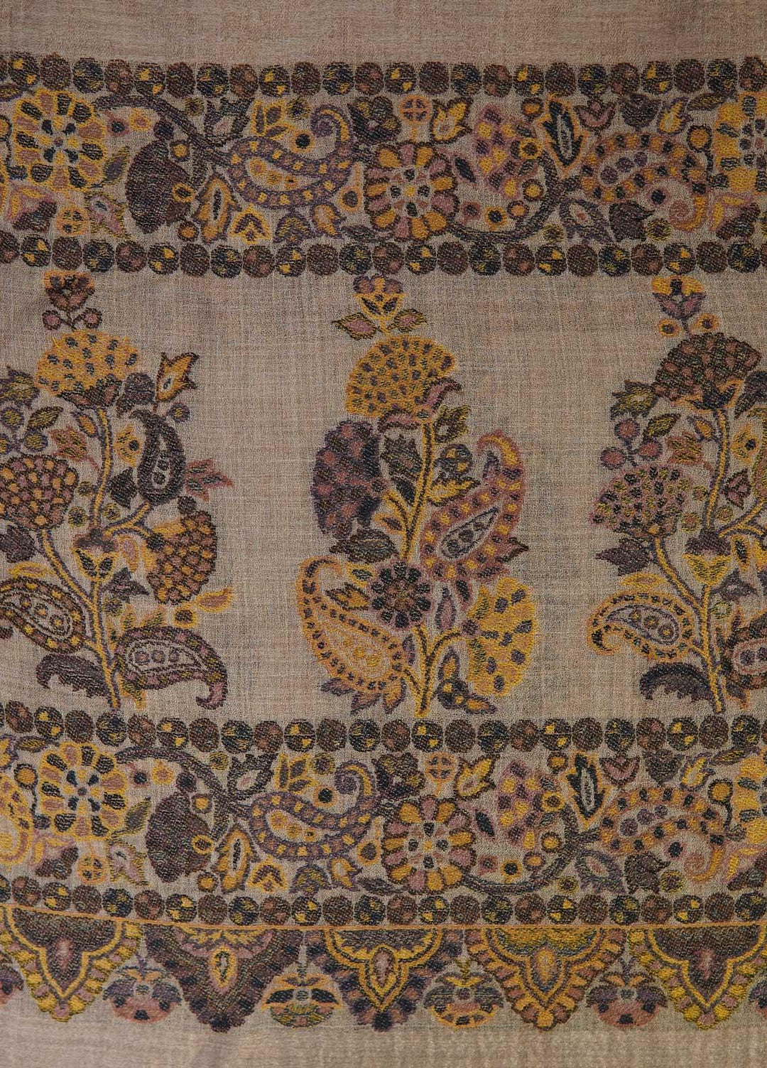 Sanaulla Exclusive Range  Pashmina  Shawls MAMA-09 Beige-3 - Pashmina Shawls