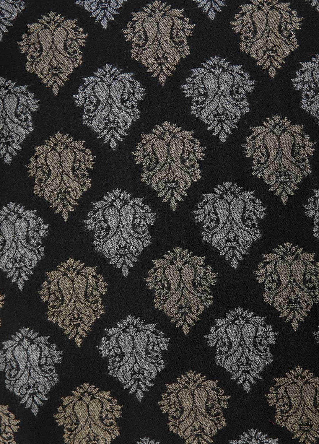 Sanaulla Exclusive Range  Pashmina  Shawls MAMA-12 Black-1 - Pashmina Shawls