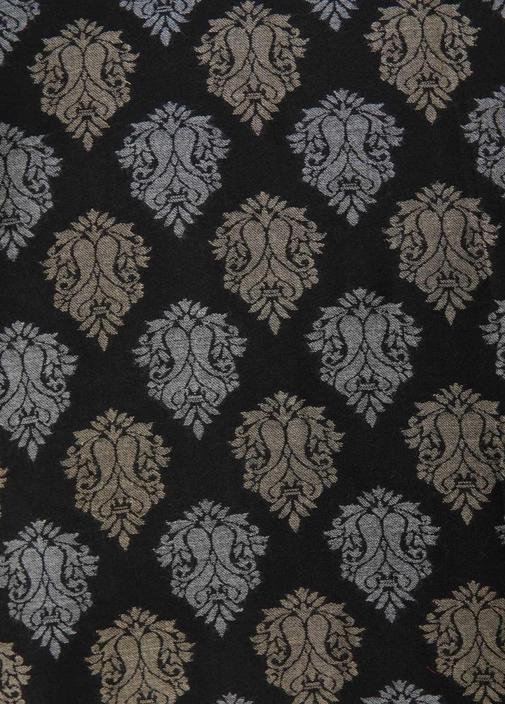 Sanaulla Exclusive Range  Pashmina  Shawls MAMA-12 Black-1 - Pashmina Shawls