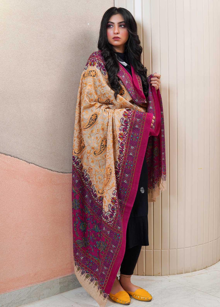 Sanaulla Exclusive Range  Pashmina  Shawls AKP-09 Fawn 04 - Pashmina Shawls