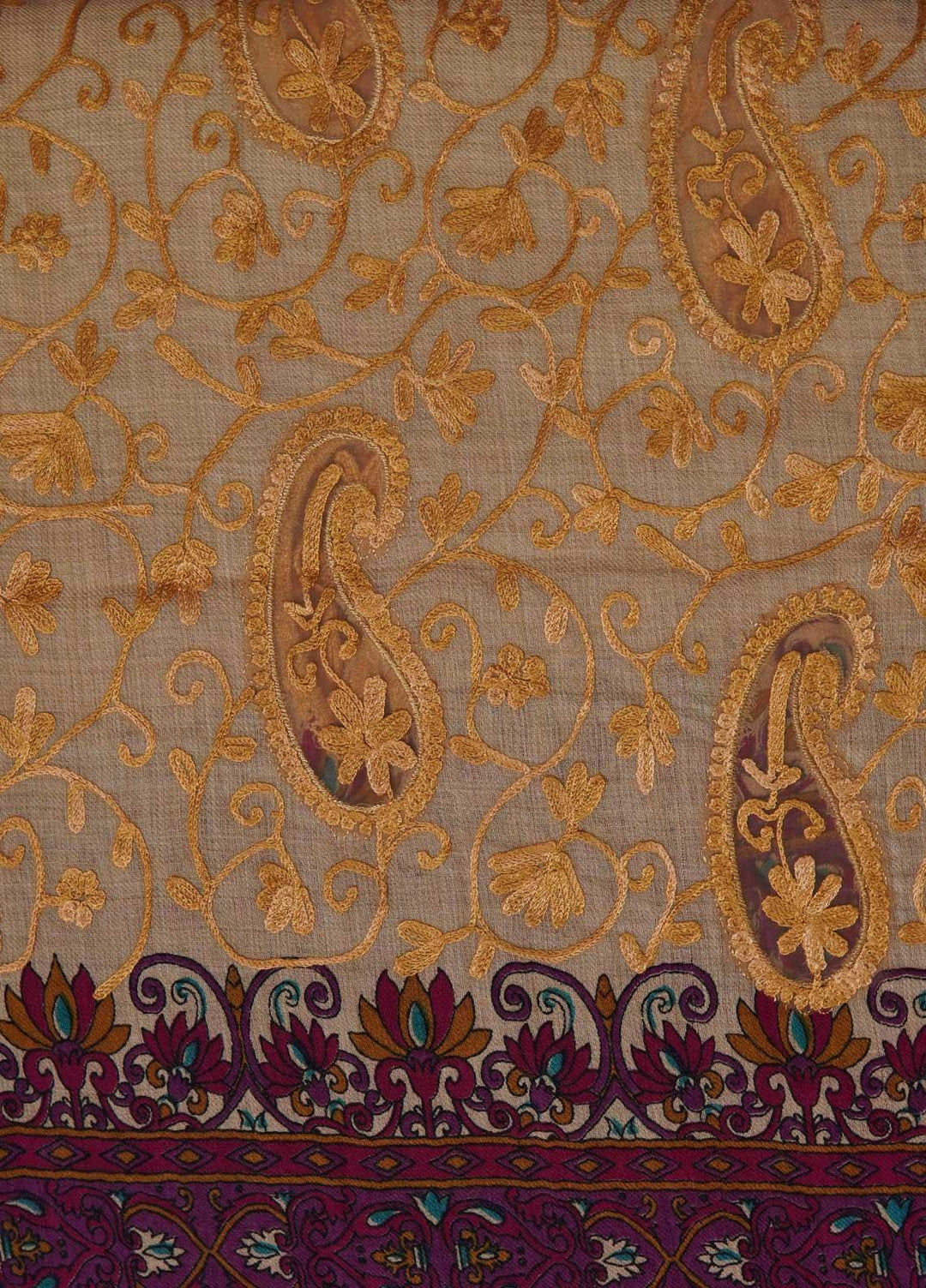 Sanaulla Exclusive Range  Pashmina  Shawls AKP-09 Fawn 04 - Pashmina Shawls