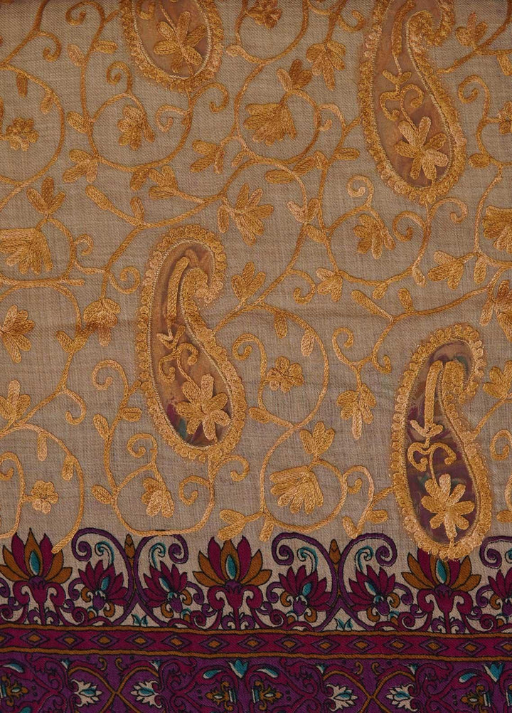 Sanaulla Exclusive Range  Pashmina  Shawls AKP-09 Fawn 04 - Pashmina Shawls