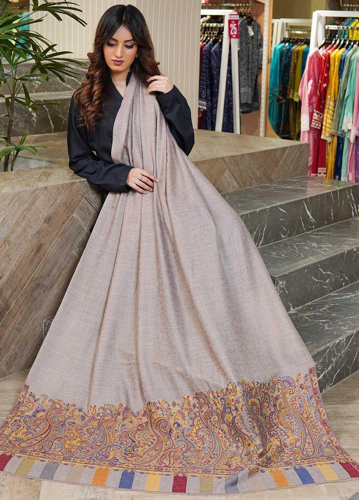 Sanaulla Exclusive Range  Pashmina  Shawls MAMA-09 Fawn - Pashmina Shawls
