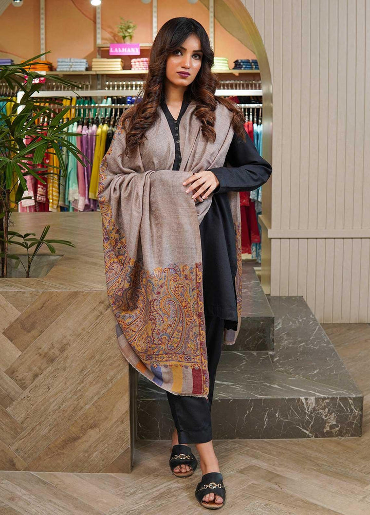 Sanaulla Exclusive Range  Pashmina  Shawls MAMA-09 Fawn - Pashmina Shawls
