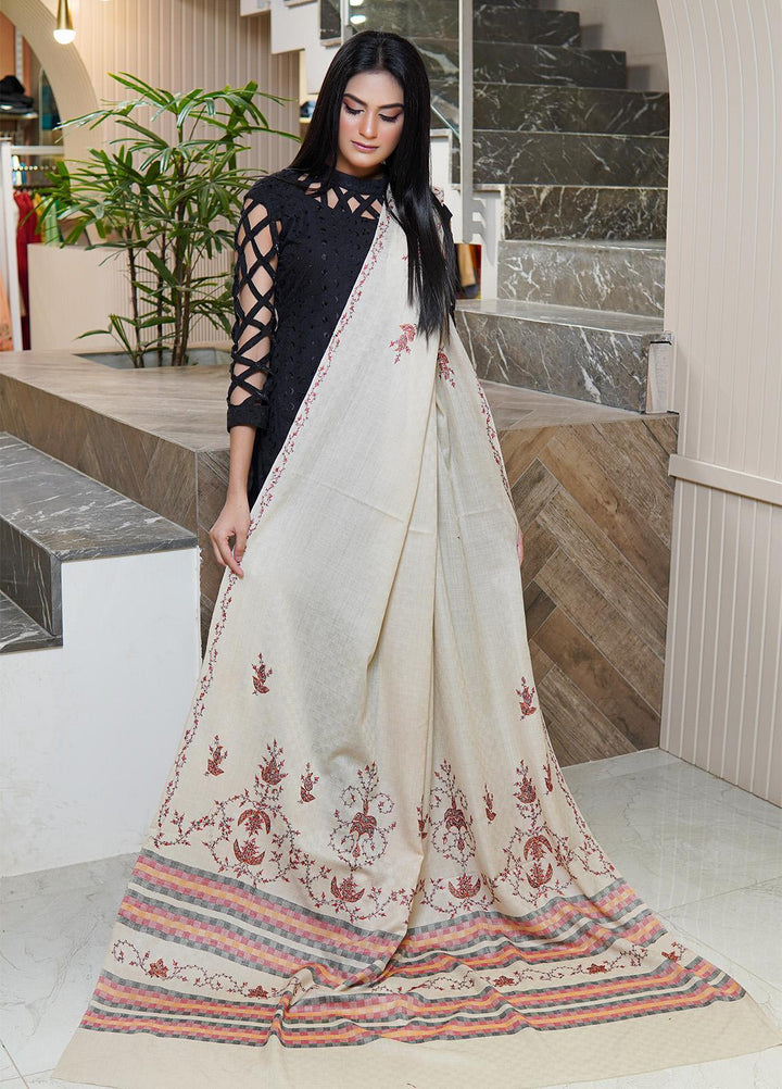 Sanaulla Exclusive Range  Pashmina  Shawls Multi Palla Emb DD KPS-45 Fawn01 - Pashmina Shawls