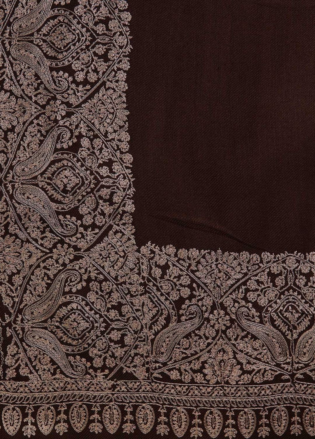 Sanaulla Exclusive Range  Pashmina  Shawls AKP-10 D Brown - Pashmina Shawls