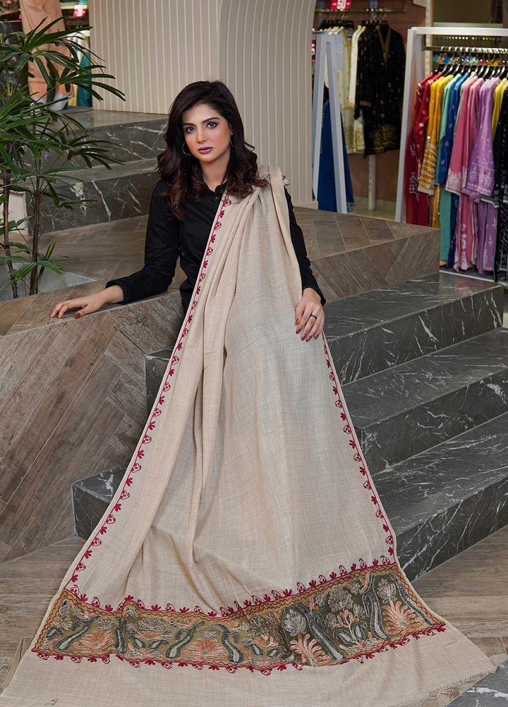 Sanaulla Exclusive Range  Pashmina  Shawls AKP-12 Fawn 02 - Pashmina Shawls