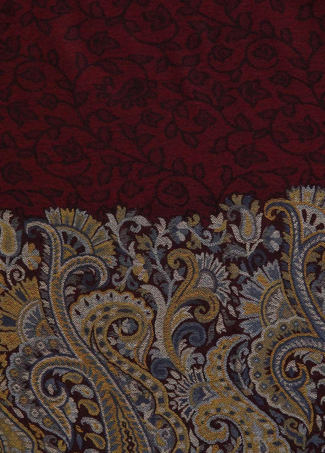 Sanaulla Exclusive Range  Pashmina  Shawls MAMA-09 Maroon-2 - Pashmina Shawls